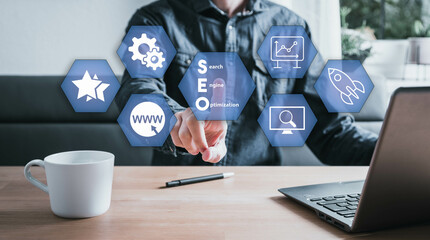 Poster - seo search engine optimisation digital marketing business technology concept