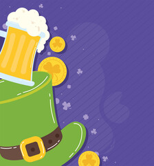 Sticker - saint patricks tophat and coins