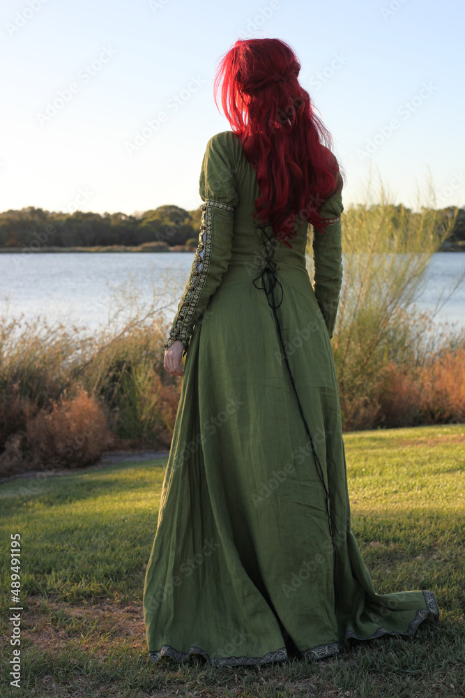 slim fit dress slacks Forest Green Embellished Ribbon Gown main image 0