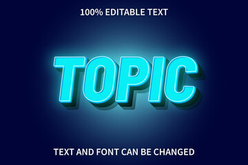 Aufkleber - Topic Editable Text Effect Neon Style