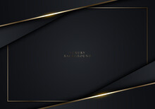 3D Modern Luxury Banner Template Design Black Stripes