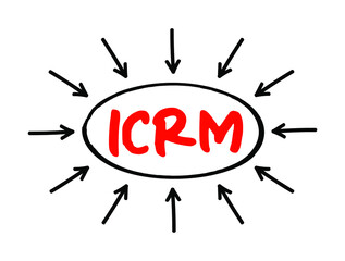 Poster - ICRM - Innovative Customer Relationship Management acronym, business concept with arrows