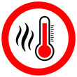 Hot temperature warning sign