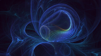 Wall Mural - 3D rendering abstract colorful fractal light background