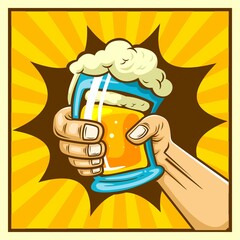 Beer illustration in comic style