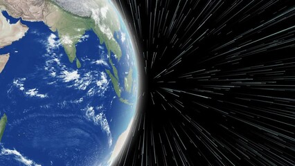 Wall Mural - planet earth rotation - computer generated animation. night to day change. realistic world globe rot