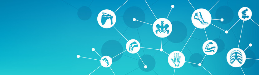physiotherapy / orthopedics vector illustration. concept with icons related to chiropractic or orthp