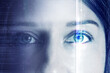 Frau Auge Gesicht Technologie Zukunft 