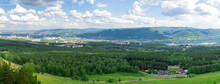Panoramic View From The Observation Deck Nikolaevskaya Sopka In The City Of Krasnoyarsk