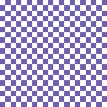 Simple Small Scale Checkered Repeat Pattern. Periwinkle Purple & White Squares. Endless Chequered Chessboard Pattern. Geometric Abstract Design. Retro Background, Wallpaper. Seamless Pattern Vector.	