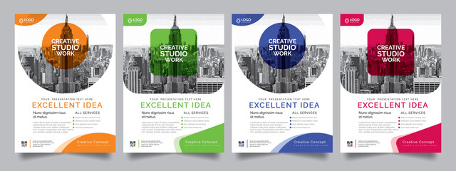 Creative Studio flyer template vector design with creative abstract geometric shape template design