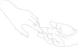 Fototapeta  - handshake illustration dłonie drawing rysunek 
