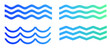 Wave icon emblems of various shapes. wave pattern