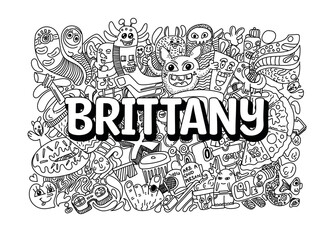 Wall Mural - Brittany #name doodle art