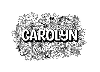 Wall Mural - Carolyn #name doodle art