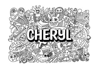 Wall Mural - Cheryl #name doodle art