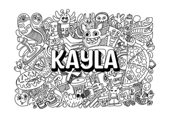 Wall Mural - Kayla #name doodle art.