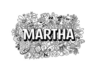 Wall Mural - Martha #name doodle art