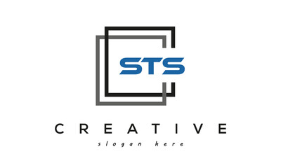 Wall Mural - STS creative square frame three letters logo