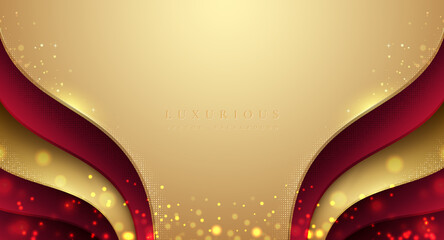 Poster - Luxury background with golden and dark red color.
