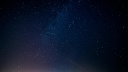 timelapse rotation night starry sky with milky way galaxy