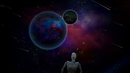 Poster - droid watching the universe