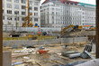 Baustelle für neue U-Bahn hinter dem Rathaus in Wien, Österreich