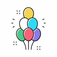 Wall Mural - balloon bouquet color icon vector illustration