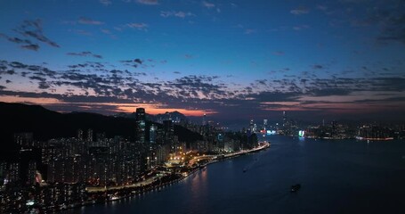 Fototapete - Hong Kong sunset