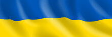 Waved Ukraine Flag Vector Illustration