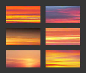 Wall Mural - Sunset and sunrise gradients, vector background, gradient mesh