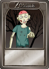 Canvas Print - Zombie character game card template