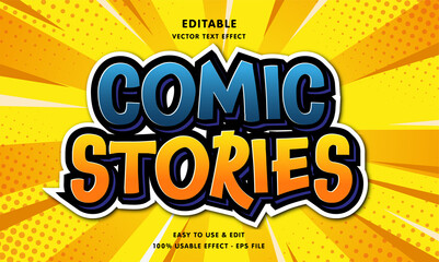 Wall Mural - comic stories editable text effect with modern and simple style