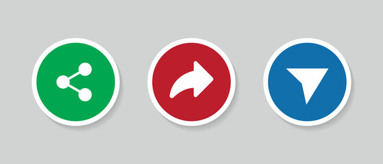 Poster - Share Button Icon Set Collection in Flat Style