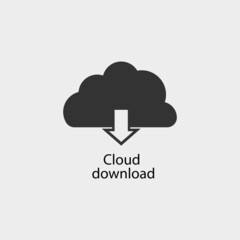 Canvas Print - Cloud download vector icon illustration sign 