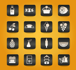 food and kitchen icon set