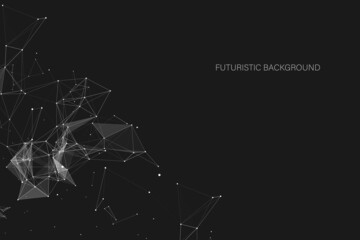 Leinwandbilder - Abstract Polygonal Data Geometric Streaming Node Communication Transfer Vector. Wireframe Lines Dots Element Structure Copy Space for Infographic, Brochure, Presentation Illustration.