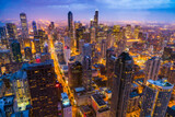 Fototapeta Nowy Jork -  beautiful downtown Chicago skyline at night
