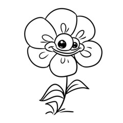 Wall Mural - Daisy flower plant illustration cartoon coloring character