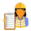 © Om Yos - Simple Vector Engineer Woman Holding Checklist Paper
