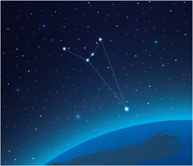 Wall Mural - constellation octans with planet in deep space