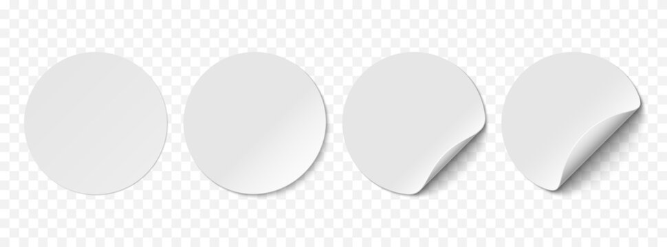 Vector white realistic paper stickers isolated on white background