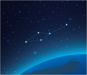 Wall Mural - Constellation Leo minor with planet in deep space