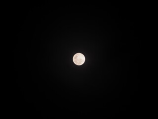 moon, night, sky, dark, full,