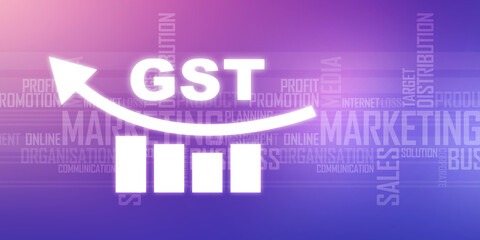 Poster - 2d rendering Stock market online business concept. business Graph with GST
