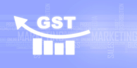 Poster - 2d rendering Stock market online business concept. business Graph with GST

