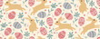 Bunny and Easter Egg pattern. Vector illustration