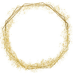 Golden frame splatter gold design element.Golden shiny.