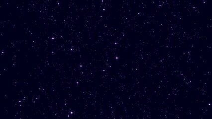 starry night sky, glowing and shiny stars on dark blue background video, space and universe, twinkle