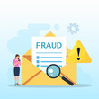 Vector concept of fraud alert, hacker attack and web security